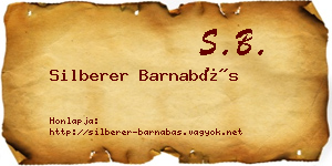Silberer Barnabás névjegykártya